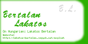 bertalan lakatos business card